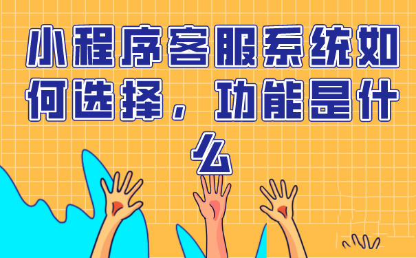 小程序客服系统如何选择，功能是什么